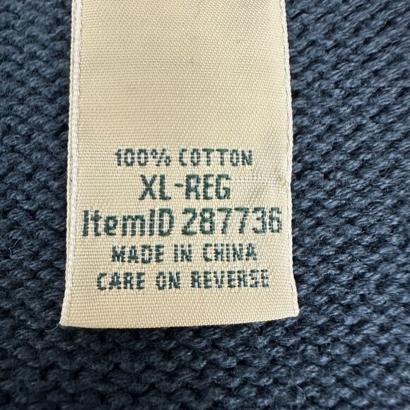 LL Bean Men's Mock Neck 1./4 Zip Pullover Knit Sweater Size XL Blue 100% Cotton - Picture 6 of 7